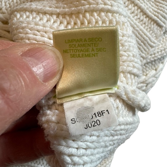 Sigrid Olsen Women's Cream Off White Boat Neck Cotton Sweater Size Medium - Picture 7 of 7